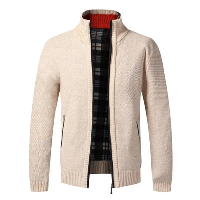 Autumn-Winter Men's Fleece Cardigan Sweater