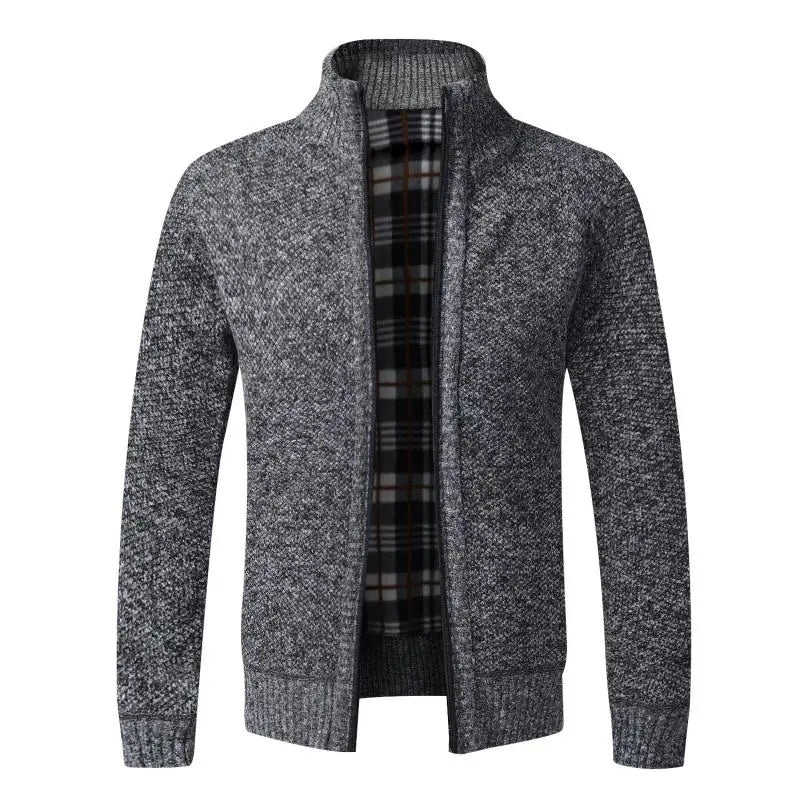 Autumn-Winter Men's Fleece Cardigan Sweater