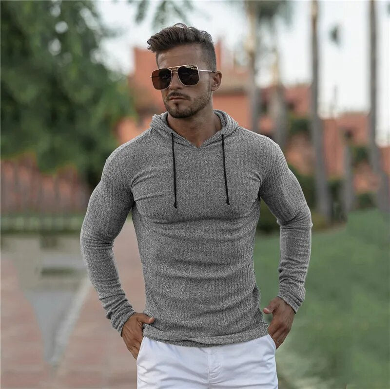 Winter Hooded Sweater: Classic Slim Fit Men's Pullover