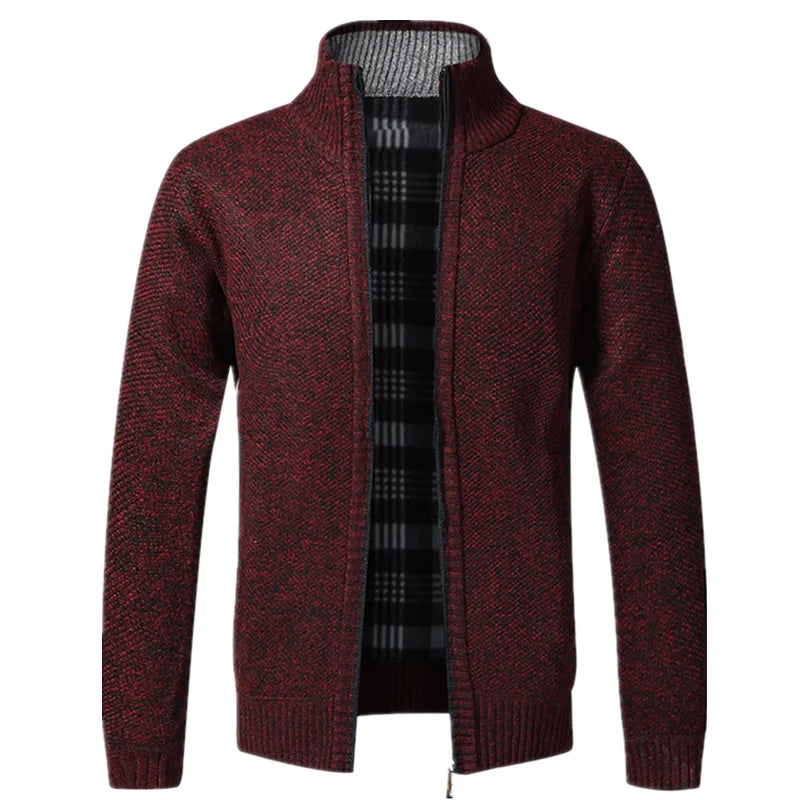 Autumn-Winter Men's Fleece Cardigan Sweater