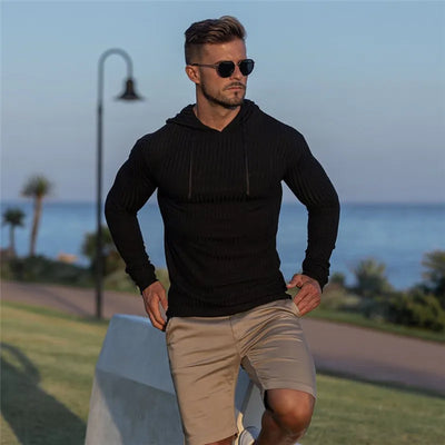 Winter Hooded Sweater: Classic Slim Fit Men's Pullover