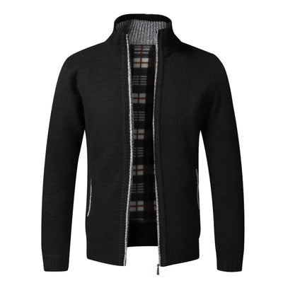 Autumn-Winter Men's Fleece Cardigan Sweater