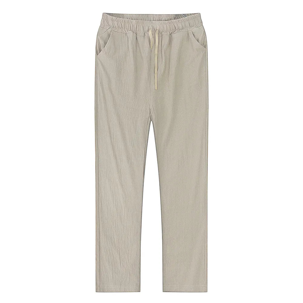 Autumn Linen Trousers: Breathable Fitness Streetwear