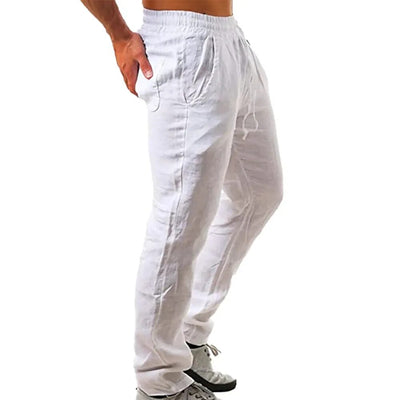 Autumn Linen Trousers: Breathable Fitness Streetwear