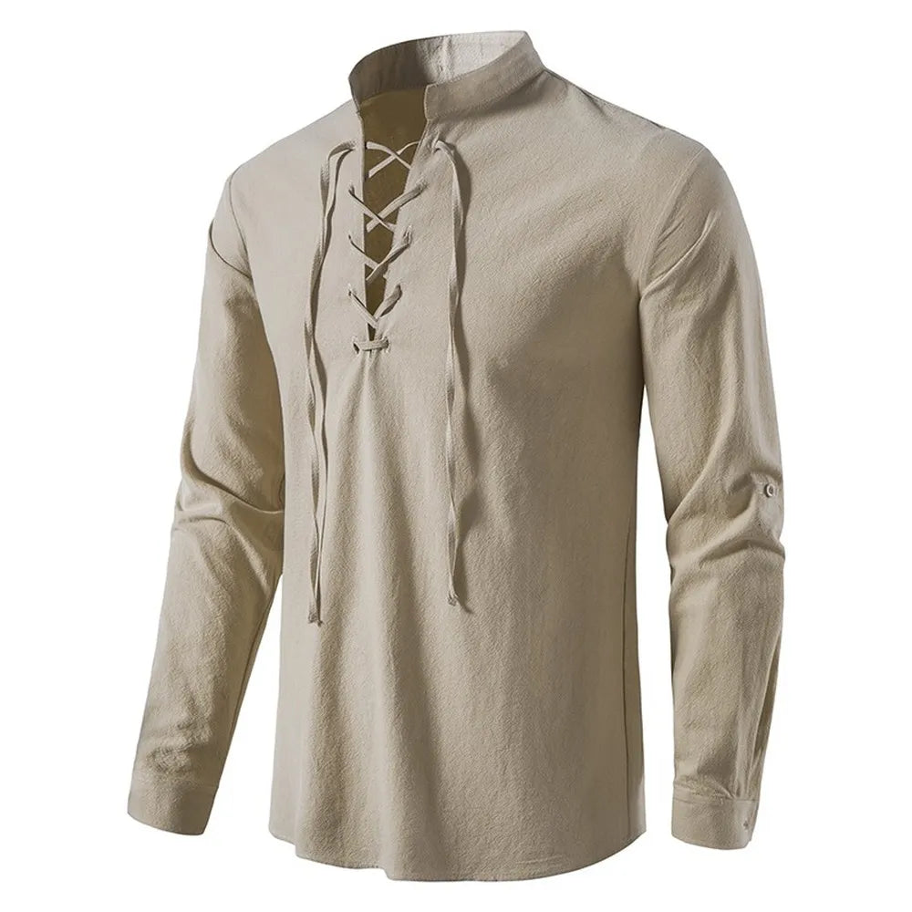 2023 Men's Cotton Linen Long Sleeve Shirt