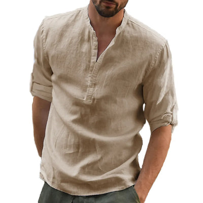 Casual Cotton Linen Shirt Handsome Spring/Autumn Style