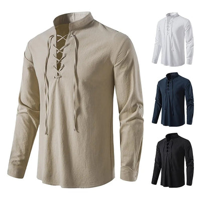 2023 Men's Cotton Linen Long Sleeve Shirt