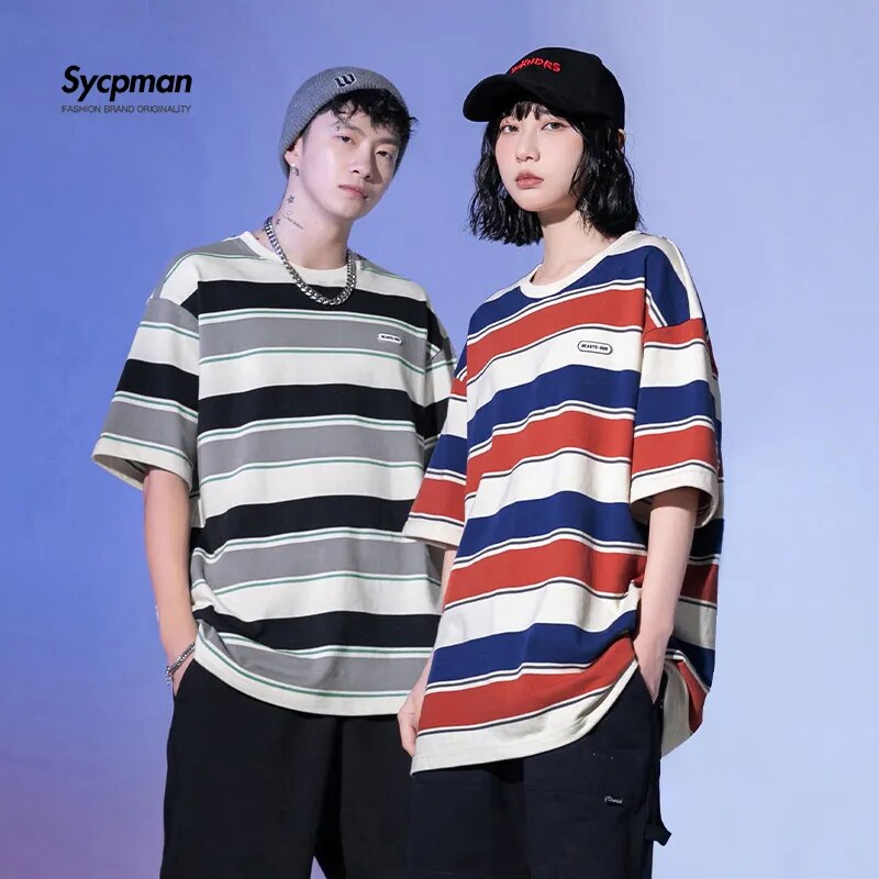 Main Striped Couples T-shirts For Men And Women