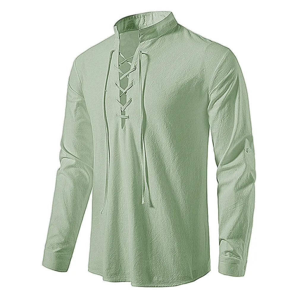 2023 Men's Cotton Linen Long Sleeve Shirt