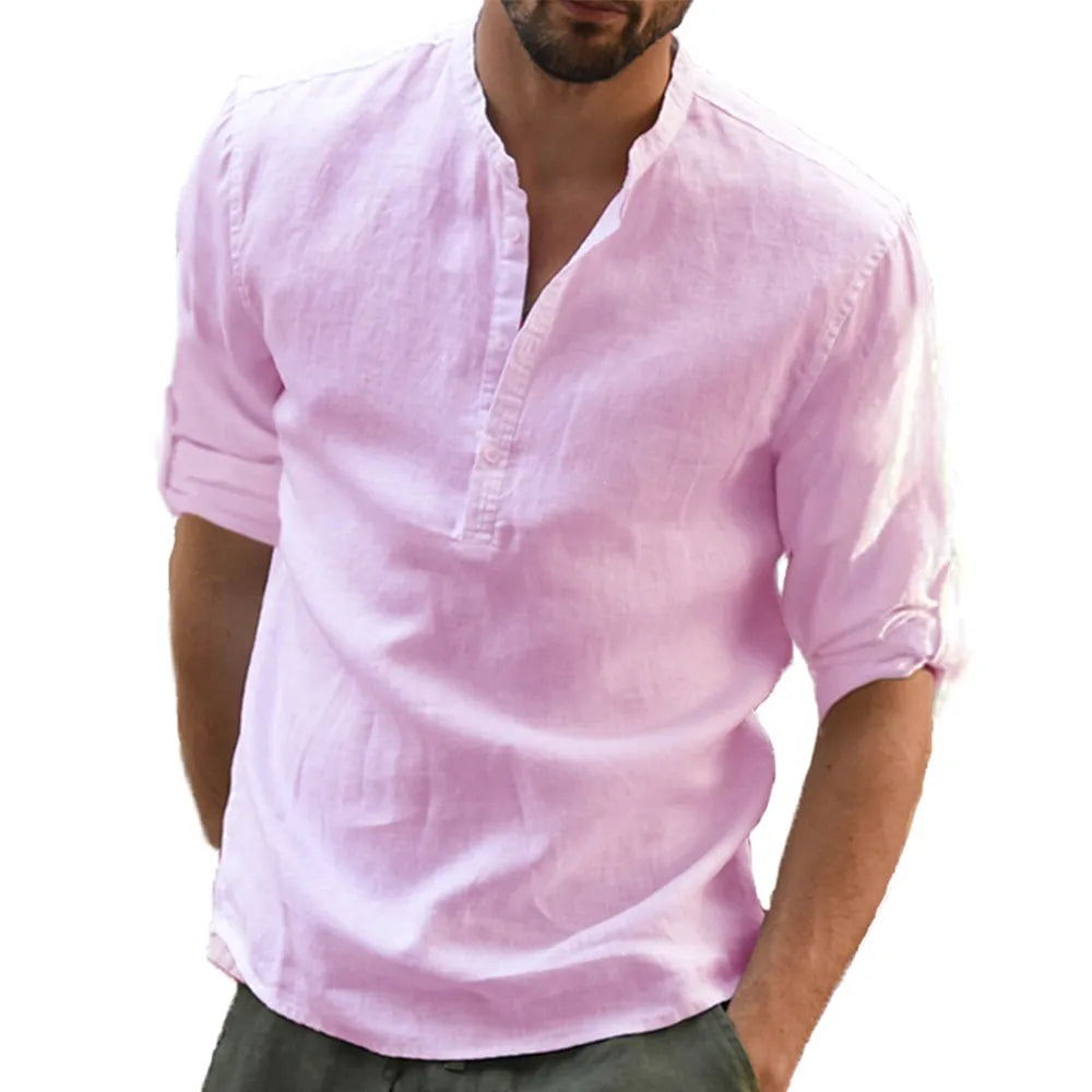 Casual Cotton Linen Shirt Handsome Spring/Autumn Style