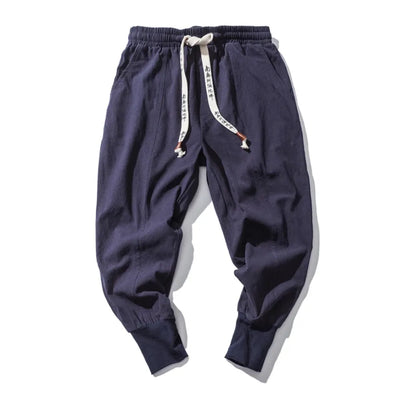 Cotton Linen Solid Harem Pants for Men