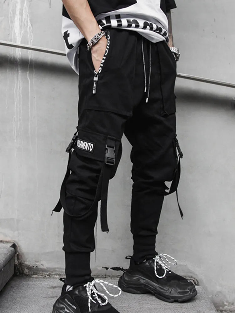 Hip Hop Hit Color Cargo Joggers Streetwear Style