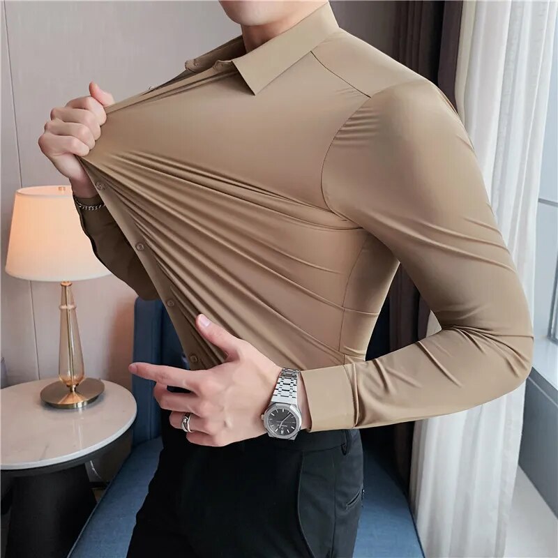 High Elasticity Seamless Dress Shirt: Quality and Comfort (4XL-M)