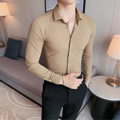 High Elasticity Seamless Dress Shirt: Quality and Comfort (4XL-M)