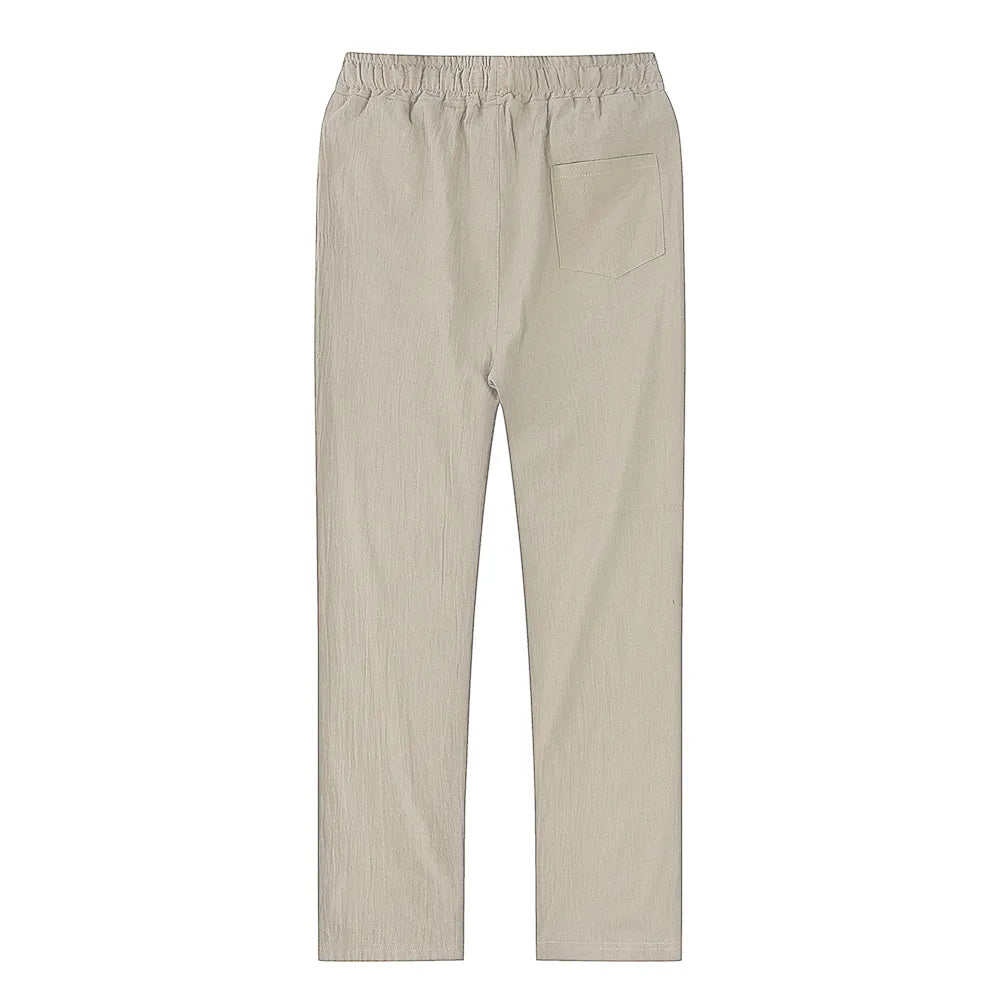 Autumn Linen Trousers: Breathable Fitness Streetwear