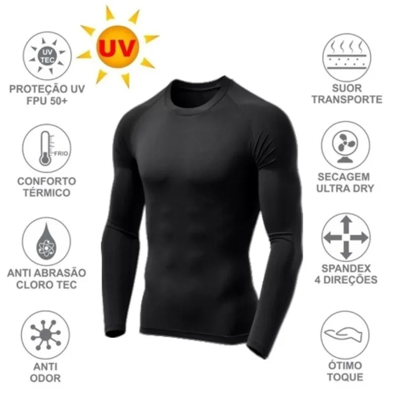 Thermal Sun Protection Compression T-Shirt: UV Iced Fabric 50+ (Various Colors)