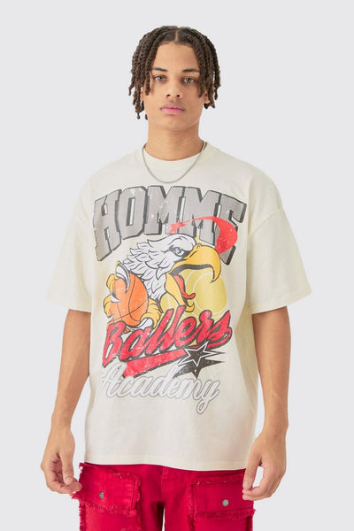 OVERSIZED HOMME EAGLE GRAPHIC T-SHIRT