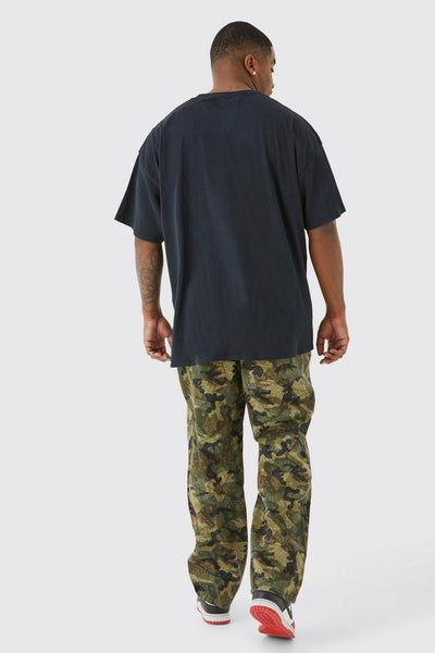 PLUS STRAIGHT CAMO BANDANA CARGO PANTS