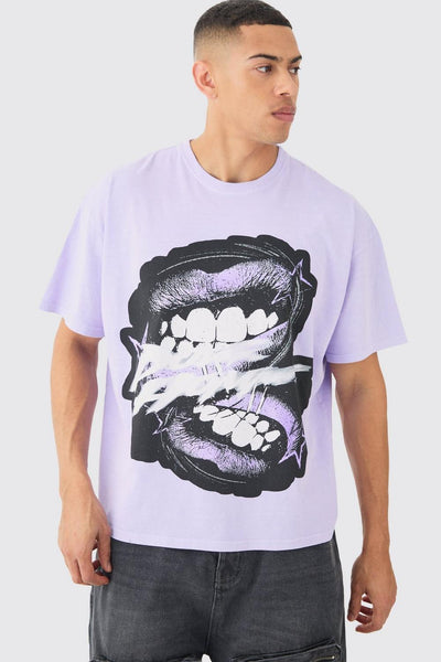 OVERSIZED WASHED HOMME LIP T-SHIRT